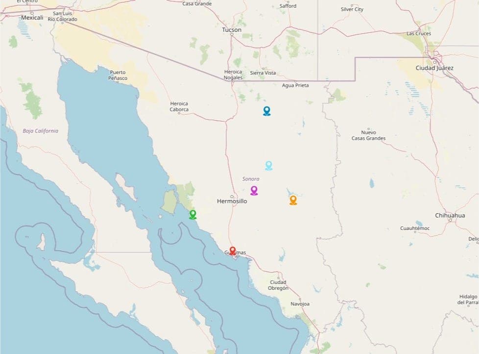 Mapa general de campings